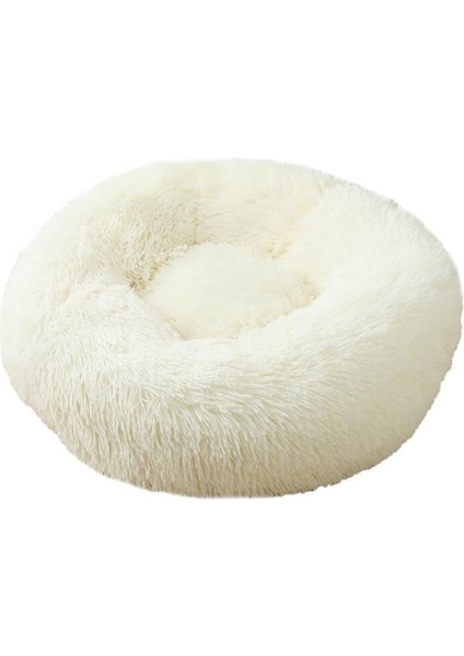 Beyaz Stil 30CM Pet Köpek Kedi Uzun Peluş Süper Yumuşak Yatak Renkli Yuvarlak Uyku Pet Köpek Yıkanabilir Çekyat Köpekler Kediler Için Evcil Hayvan Malzemeleri (Yurt Dışından)