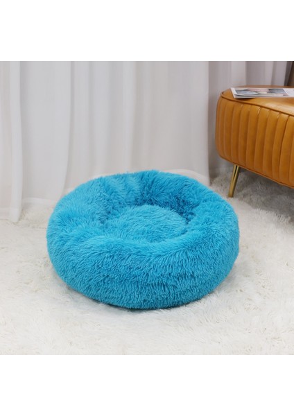 Mavi Stil 60CM Yuvarlak Büyük Köpek Çekyat Fermuarlı Yıkanabilir Kapak Pet Yatak Kedi Yatak Paspasları Kış Sıcak Uyku Evcil Hayvanlar Net Yastık Köpekler Malzemeleri (Yurt Dışından)