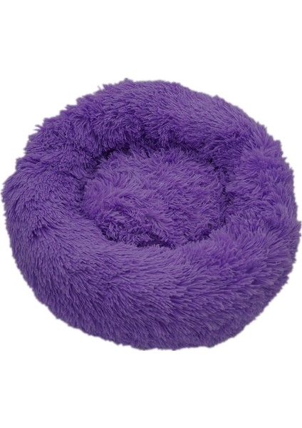 Mor Tarzı 50CM Sakinleştirici Köpek Yatağı Kanepe Yuvarlak Peluş Mat Köpekler Için Büyük Büyük Labradors Kedi Evi Donut Yatak Köpek Için Dcpet Evcil Hayvan Ürünleri (Yurt Dışından)