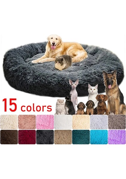 Açık Gri Stil S 50CM Uzun Peluş Köpek Yatak Minderi Büyük Köpekler Yatak Evi Pet Yuvarlak Yastık Yatak Pet Kulübesi Süper Yumuşak Kabarık Kedi Köpek Evi Için Rahat (Yurt Dışından) fiyatları