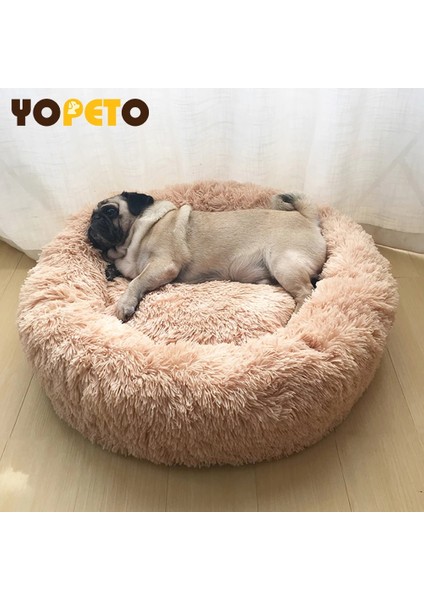 Beyaz Stil 50CM Süper Yumuşak Pet Yatak Kulübesi Köpek Yuvarlak Kedi Kış Sıcak Uyku Tulumu Uzun Peluş Büyük Köpek Yastık Mat Taşınabilir Kedi Malzemeleri (Yurt Dışından) fiyatları
