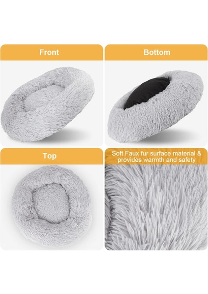 Beyaz Stil 50CM Süper Yumuşak Pet Yatak Kulübesi Köpek Yuvarlak Kedi Kış Sıcak Uyku Tulumu Uzun Peluş Büyük Köpek Yastık Mat Taşınabilir Kedi Malzemeleri (Yurt Dışından) indirimleri