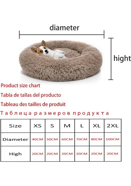 Beyaz Stil S 50CM Uzun Peluş Köpek Yatak Minderi Büyük Köpekler Yatak Evi Pet Yuvarlak Yastık Yatak Pet Kulübesi Süper Yumuşak Kabarık Kedi Köpek Evi Için Rahat (Yurt Dışından) modelleri