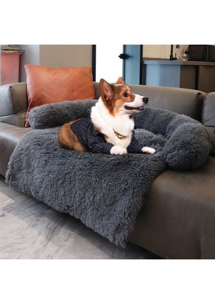 Açık Gri Tarzı L Beden Kral Köpek Yatak Kanepe Büyük Kabarık Köpekler Pet House Kanepe Mat Uzun Peluş Sıcak Kulübesi Pet Kedi Köpek Yastık Yıkanabilir Battaniye Kanepe Örtüsü (Yurt Dışından)