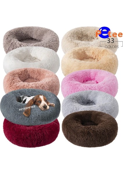 Tavuskuşu Mavi Tarzı 40CM Pet Köpek Kedi Uzun Peluş Süper Yumuşak Yatak Renkli Yuvarlak Uyku Pet Köpek Yıkanabilir Çekyat Köpekler Kediler Için Evcil Hayvan Malzemeleri (Yurt Dışından) fiyatları