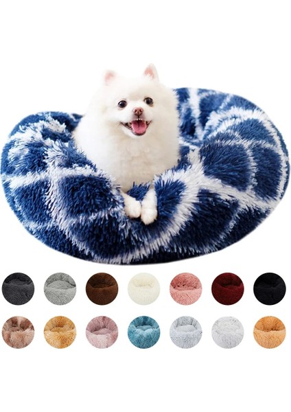 Tavuskuşu Mavi Tarzı 40CM Pet Köpek Kedi Uzun Peluş Süper Yumuşak Yatak Renkli Yuvarlak Uyku Pet Köpek Yıkanabilir Çekyat Köpekler Kediler Için Evcil Hayvan Malzemeleri (Yurt Dışından) modelleri