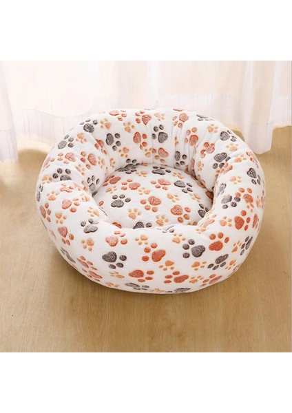 Bej Ayak Stili 30CM Pet Köpek Kedi Uzun Peluş Süper Yumuşak Yatak Renkli Yuvarlak Uyku Pet Köpek Yıkanabilir Çekyat Köpekler Kediler Için Evcil Hayvan Malzemeleri (Yurt Dışından)