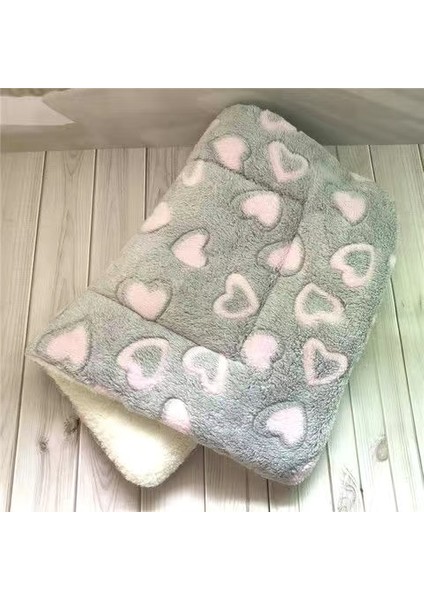Gri Aşk Tarzı XL-68X98CM Fanila Kalınlaşmış Pet Yumuşak Polar Ped Pet Köpek Kedi Battaniye Yatak Mat Yavru Chihuahua Için Yastık Ev Halısı Sıcak Tutmak Uyku Örtüsü (Yurt Dışından)