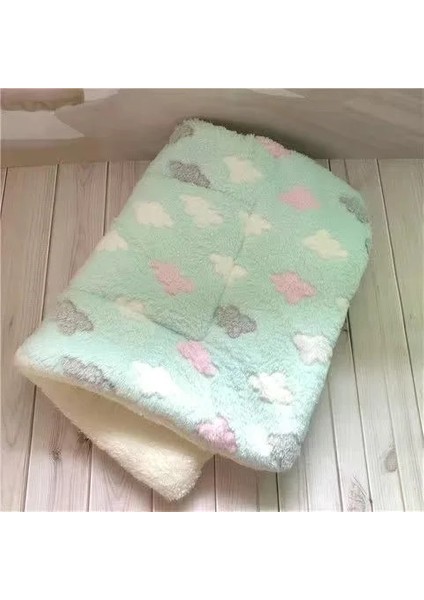 Yeşil Bulutlar Tarzı M-40X57CM Fanila Kalınlaşmış Pet Yumuşak Polar Ped Pet Köpek Kedi Battaniye Yatak Mat Yavru Chihuahua Için Yastık Ev Halısı Sıcak Tutmak Uyku Örtüsü (Yurt Dışından)