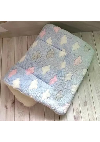 Mavi Bulutlar Stili XL-68X98CM Fanila Kalınlaşmış Pet Yumuşak Polar Ped Pet Köpek Kedi Battaniye Yatak Mat Yavru Chihuahua Için Yastık Ev Halısı Sıcak Tutmak Uyku Örtüsü (Yurt Dışından)