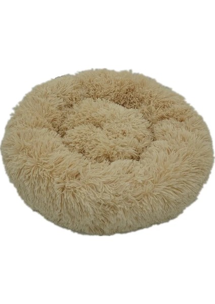 Bej Tarzı 50CM Sakinleştirici Köpek Yatağı Kanepe Yuvarlak Peluş Mat Köpekler Için Büyük Büyük Labradors Kedi Evi Donut Yatak Köpek Için Dcpet Evcil Hayvan Ürünleri (Yurt Dışından)