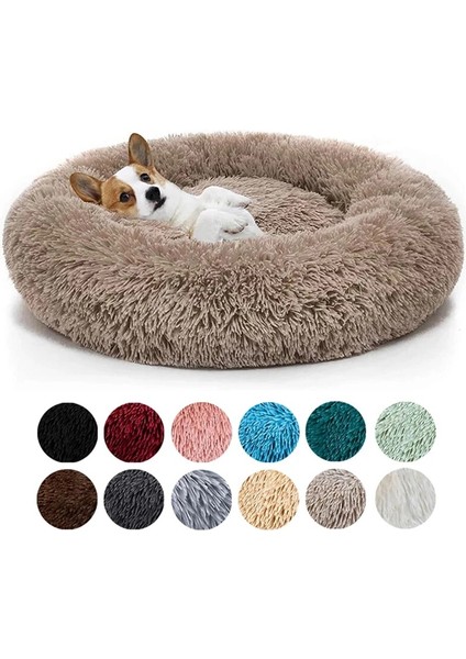Siyah Stil 50CM Vıp Pet Köpek Yatağı Köpek Büyük Büyük Küçük Kedi Evi Için Yuvarlak Peluş Mat Kanepe Ürünleri Pet Sakinleştirici Yatak Köpek Çörek Yatağı (Yurt Dışından) fiyatları
