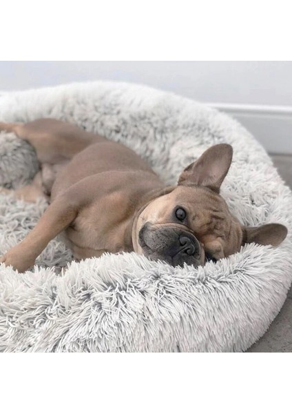 Siyah Stil 50CM Vıp Pet Köpek Yatağı Köpek Büyük Büyük Küçük Kedi Evi Için Yuvarlak Peluş Mat Kanepe Ürünleri Pet Sakinleştirici Yatak Köpek Çörek Yatağı (Yurt Dışından) fırsatları