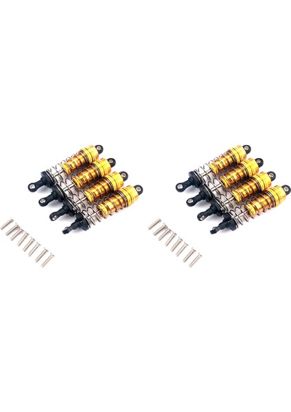 8 Adet Metal Amortisör Yedek Aksesuar 144001 1/14 Rc Araba Parçaları Için Fit, Sarı (Yurt Dışından)