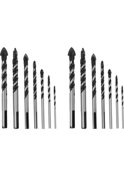 Porselen Seramik Karo Için 14X Tungsten Karbür Matkap Ucu Seti (3 4 5 6 8 10 12MM) (Yurt Dışından)