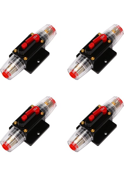 4x 12V-24V Inline Otomatik Devre Kesici 100A Sıfırlama Anahtarı Araç Ses Sigortası (Yurt Dışından)
