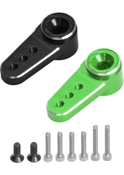 2 Adet Metal 15T Servo Kol Servo Boynuz Fit ES08MA Iı Servo Eksenel SCX24 1/24 Rc Paletli Araba Parçaları, Yeşil + Siyah (Yurt Dışından)