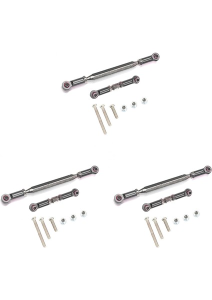 3x Metal Ayarlanabilir Direksiyon Bağlantı Servo Bağlantı Çekme Çubuğu Gerdirme Mn D90 D99 Mn-90 -45 1/12 Rc Araba Paletli, Gri (Yurt Dışından)