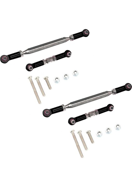 2x Metal Ayarlanabilir Direksiyon Bağlantı Servo Bağlantı Çekme Çubuğu Gerdirme Mn D90 D99 Mn-90 -45 1/12 Rc Araba Paletli, Siyah (Yurt Dışından)