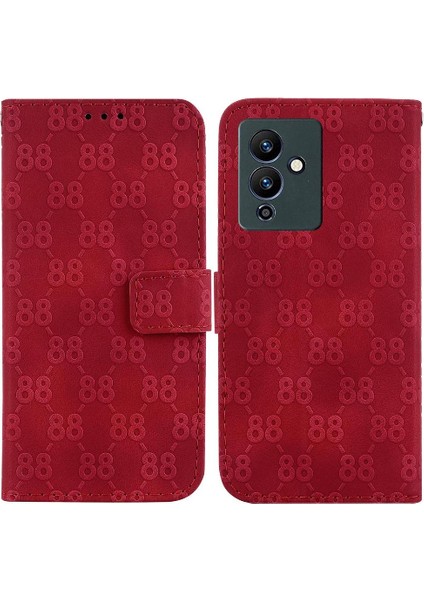 Infinix Not 12 5g Kart Tutucu Için Pu Deri Çift 8 Kabartmalı Telefon Kılıfı (Yurt Dışından)