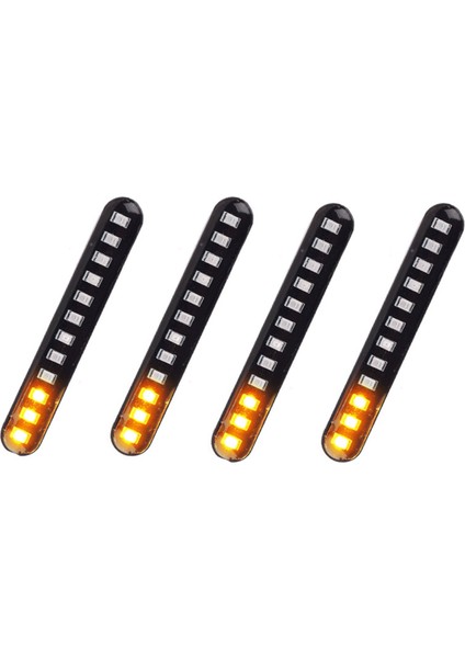 4 Adet Araba Motosiklet Su Kuyruk Fren Lambaları 12 LED Dönüş Sinyalleri Şerit 3528SMD Plaka Işığı Flaşör (Yurt Dışından)