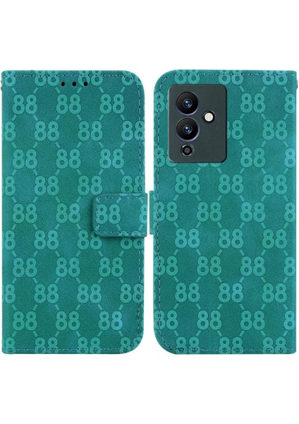 Infinix Not 12 5g Kart Tutucu Için Pu Deri Çift 8 Kabartmalı Telefon Kılıfı (Yurt Dışından)
