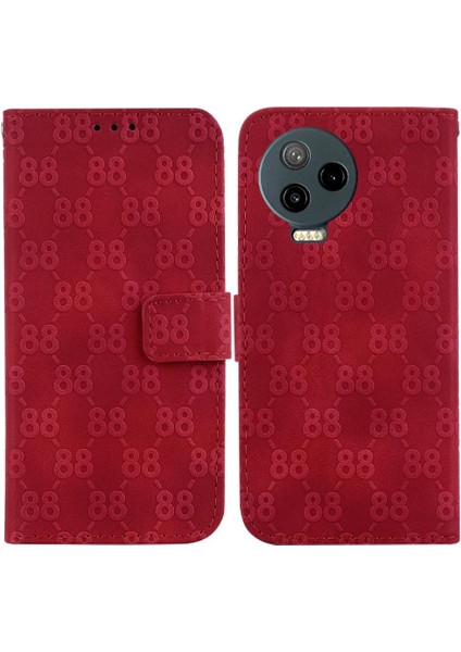 Infinix Not 12 2023 Çift 8 Kabartmalı Kart Tutucu Pu Için Telefon Kılıfı (Yurt Dışından)