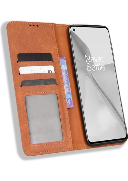 Oneplus 10 Için Pro 5g Cüzdan Manyetik Kapatma Pu Deri Telefon Kılıfı (Yurt Dışından)