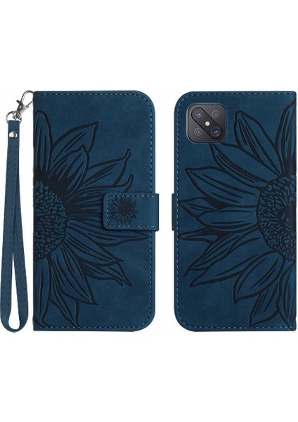 Oppo Reno4 Z 5G/A92S Için Kart Yuvaları Tutucu ile Kısa Kayış Flip Case Telefon Kılıfı (Yurt Dışından)