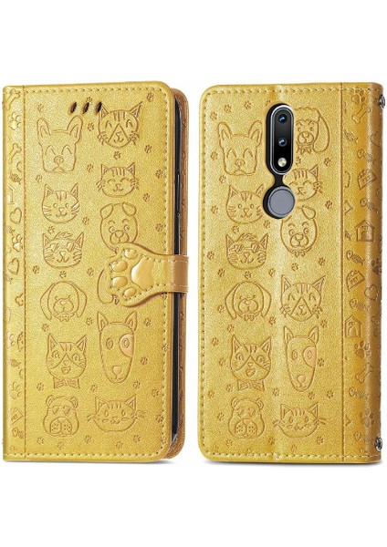 Nokia 2.4 Karikatür Hayvanlar Için Kısa Kayış Deri Çevirin Telefon Kılıfı (Yurt Dışından) fiyatları