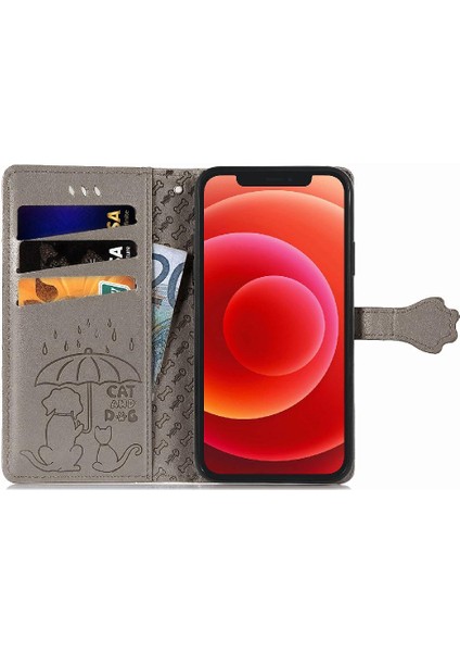 Iphone 12 Için Mini Karikatür Hayvanlar Darbeye Deri Telefon Kılıfı (Yurt Dışından)