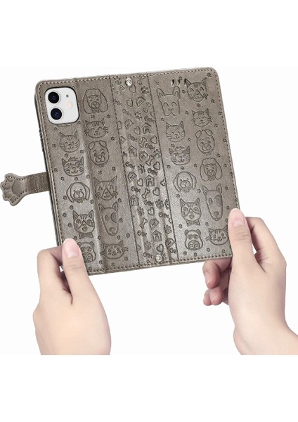Iphone 12 Için Mini Karikatür Hayvanlar Darbeye Deri Telefon Kılıfı (Yurt Dışından)