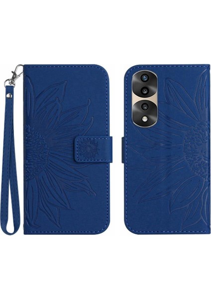 Onur Için 70 Pro Kısa Kayış Lüks Pu Deri Kart Yuvaları ile Flip Telefon Kılıfı (Yurt Dışından)