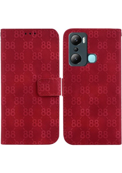 Infinix Sıcak 20I Cüzdan Için Çift 8 Kabartmalı Kart Tutucu Telefon Kılıfı (Yurt Dışından)