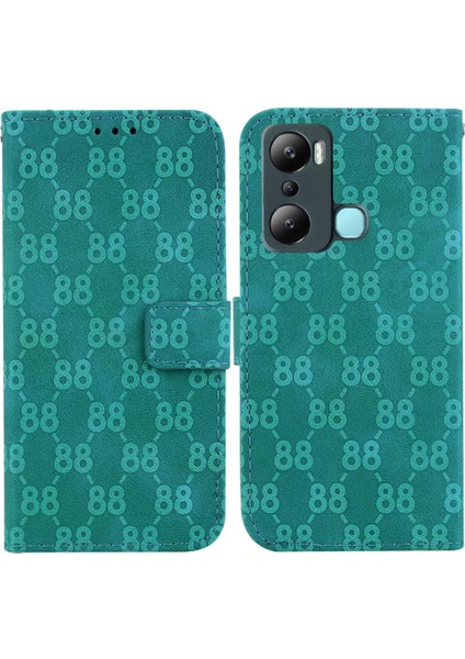 Infinix Sıcak 20I Cüzdan Için Çift 8 Kabartmalı Kart Tutucu Telefon Kılıfı (Yurt Dışından)