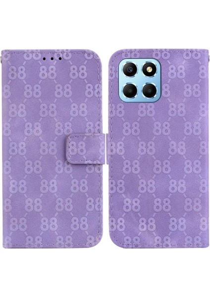 Onur 70 Lite Için Kart Tutucu Çift 8 Kabartmalı Kickstand Pu Telefon Kılıfı (Yurt Dışından)