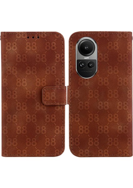 Oppo Phone 10 Pro 5g Için Kart Tutucu Kickstand Çift 8 Kabartmalı Telefon Kılıfı (Yurt Dışından)
