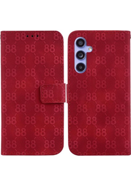 Samsung Galaxy S23 Fe 5g Için Kart Tutucu Çift 8 Kabartmalı Pu Telefon Kılıfı (Yurt Dışından)