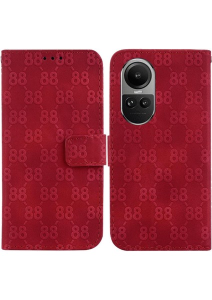 Oppo Phone 10 5g Için Pu Deri Kickstand Cüzdan Çift 8 Telefon Kılıfı (Yurt Dışından)