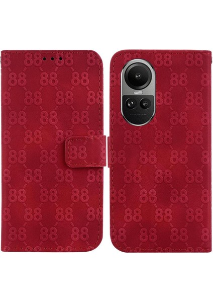 Oppo Phone 10 Pro 5g Için Kart Tutucu Kickstand Çift 8 Kabartmalı Telefon Kılıfı (Yurt Dışından)
