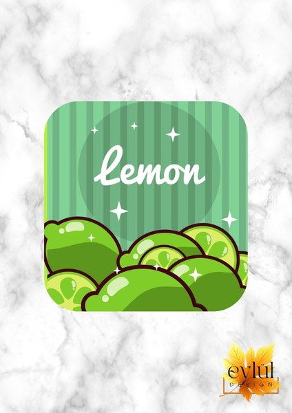 Limon Baskılı Özel Tasarım Baskılı Mdf Kare Bardak Altlığı