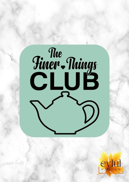 The Office Finer Things Club Baskılı Özel Tasarım Baskılı Mdf Kare Bardak Altlığı