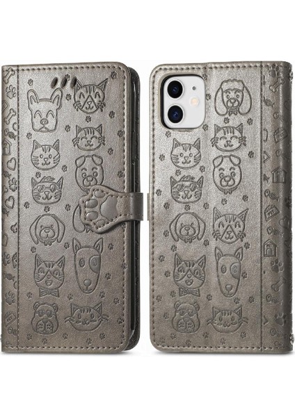 Iphone 11 Için Kılıf Kısa Kayış Deri Kılıf Kapak Çevirin Darbeye Karikatür (Yurt Dışından)