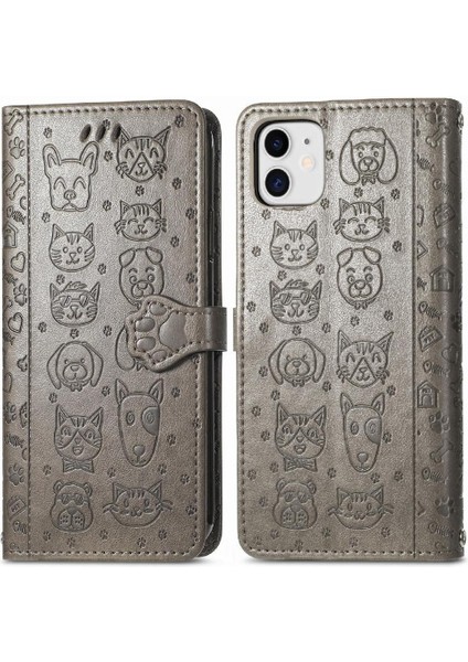 Iphone 12 Için Kılıf Mini Kapak Kapak Karikatür Hayvanlar Darbeye Deri (Yurt Dışından)