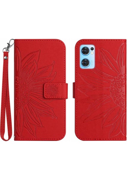 Kart Yuvaları Tutucu Kısa Flip ile Oppo Reno7 5g Lüks Pu Deri Kılıf (Yurt Dışından)