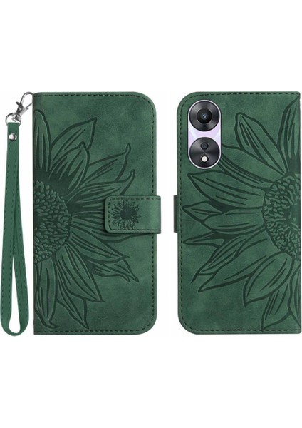 Kart Yuvaları Tutucu Kısa Kayış ile Oppo A78 4g Lüks Pu Deri Kılıf (Yurt Dışından)