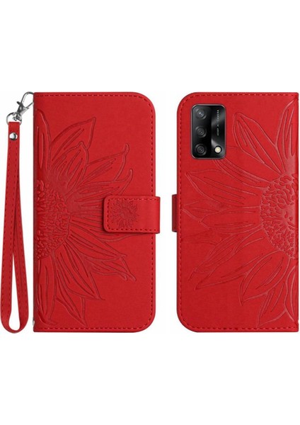Kart Yuvaları Tutucu Lüks Pu Deri ile Oppo A74 4g Kısa Kayış Için Kılıf (Yurt Dışından)