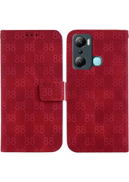 Infinix Sıcak 20I Cüzdan Kapak Için Telefon Kılıfı Çift 8 Kabartmalı Kart Tutucu (Yurt Dışından)