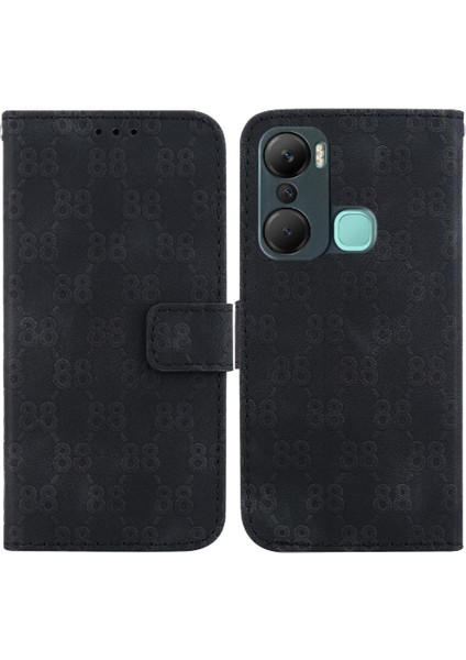 Infinix Sıcak 12 Pro Kickstand Çift 8 Kabartmalı Pu Deri Için Telefon Kılıfı (Yurt Dışından)