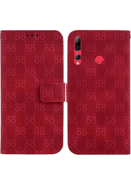 Telefon Kılıfı Için Huawei P Akıllı Z Pu Deri Kickstand Çift 8 Kabartmalı (Yurt Dışından)